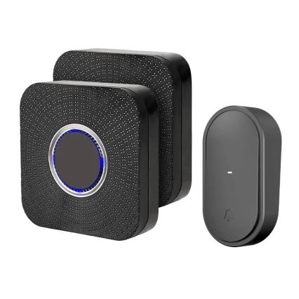 SET 2x bežična kinetička zvona za utičnicu, 230 V, crna