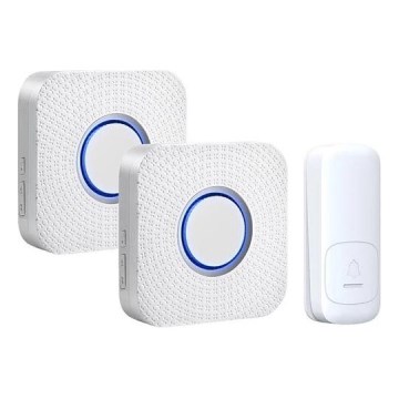 SET 2x Bežični zvono za utičnicu kinetički 230V bijela