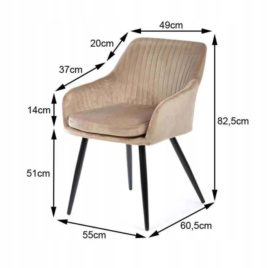 SET 2x Blagovaonska stolica LENTI bež
