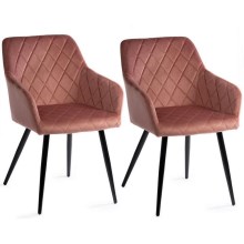 SET 2x Blagovaonska stolica RICO ružičasta
