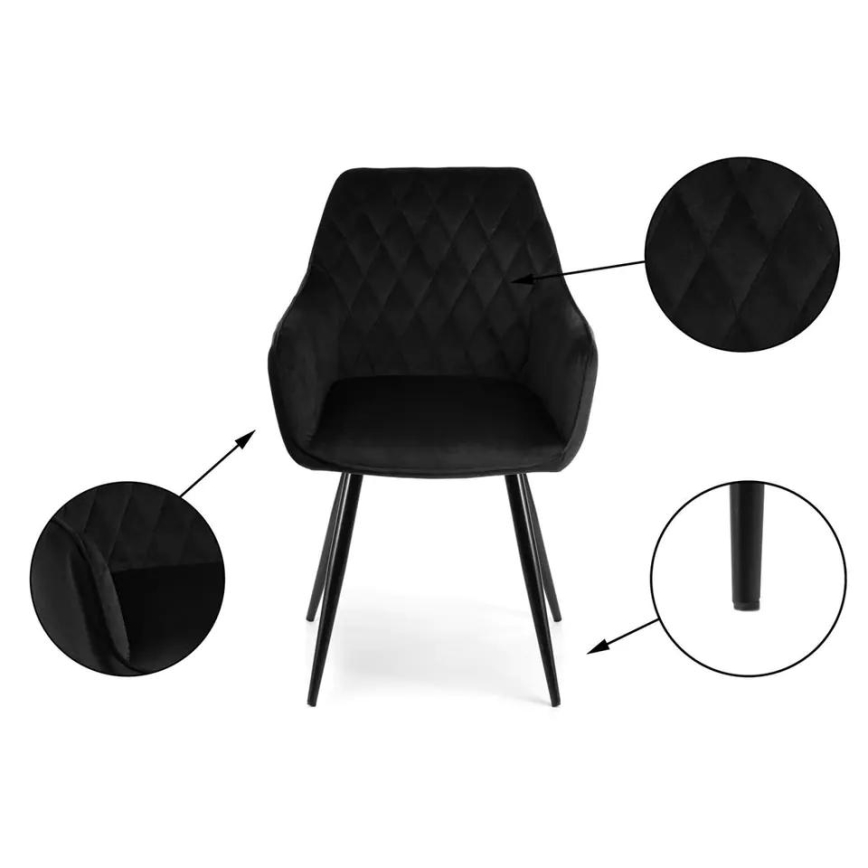 SET 2x Blagovaonska stolica SAMETTI crna