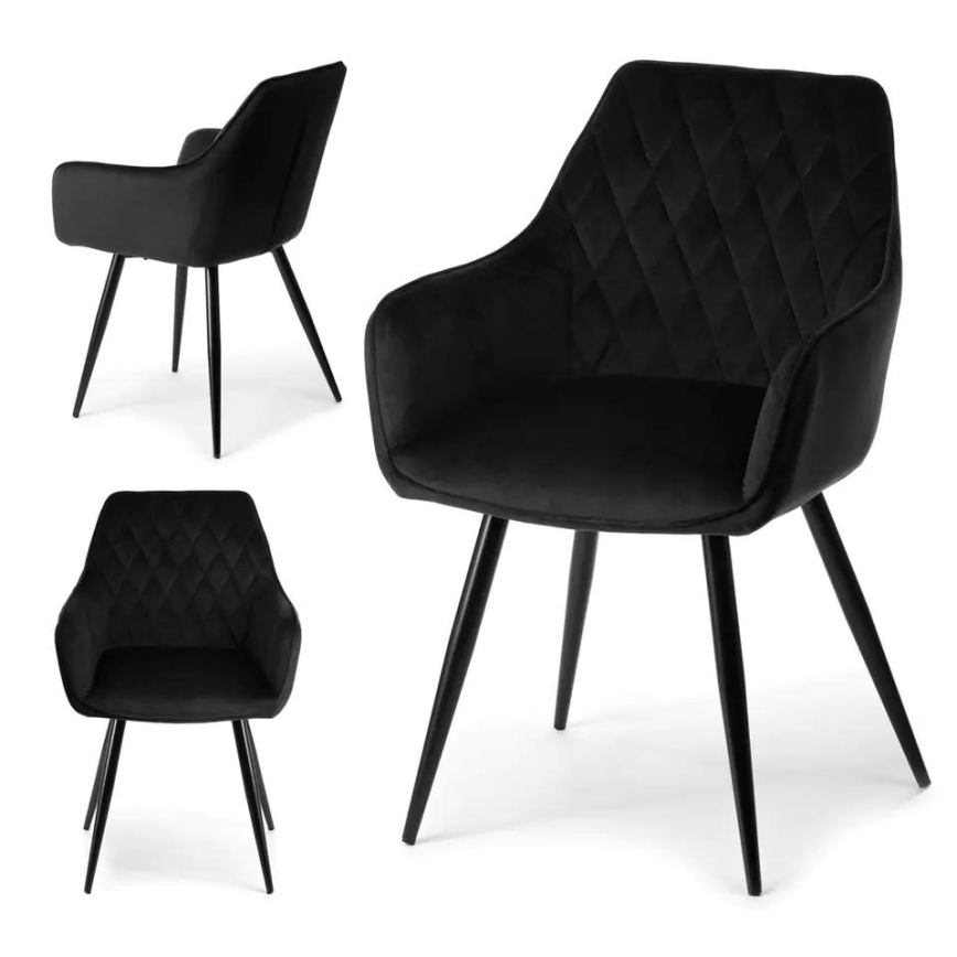 SET 2x Stolice za blagovaonicu SAMETTI crne