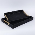 SET 2x Dekorativni poslužavnik 40x30/34x24 cm crna