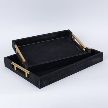 SET 2x Dekorativni poslužavnik 40x30/34x24 cm crna