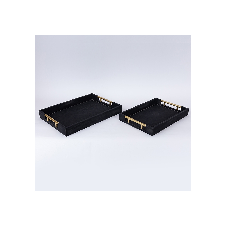 SET 2x Dekorativni poslužavnik 40x30/34x24 cm crna