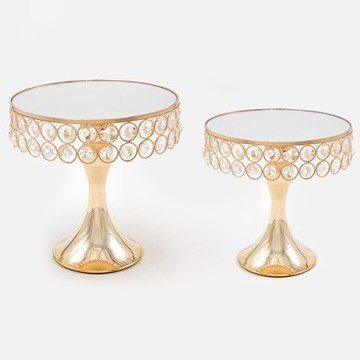 SET 2x Dekorativni poslužavnik pr.20/25 cm zlatna