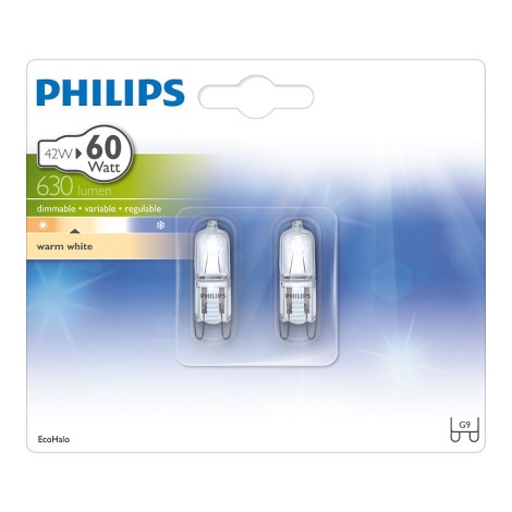 SET 2x Halogena žarulja Philips G9/42W/230V