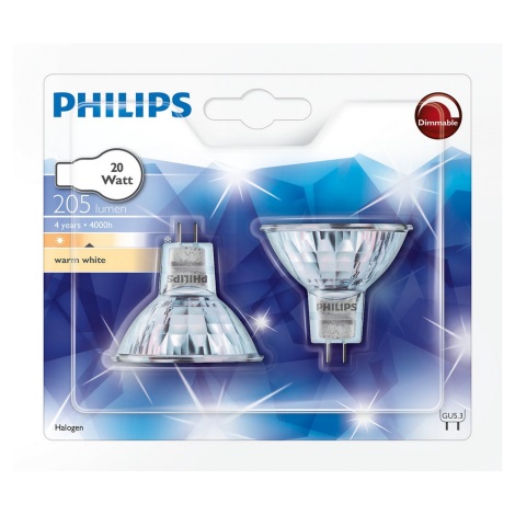 SET 2x Industrijska halogena žarulja GU5,3/20W/12V - Philips