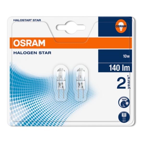 SET 2x Industrijska halogena žarulja HALOSTAR G4/10W/12V 2800K - Osram