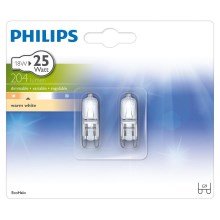 SET 2x Industrijska žarulja Philips ECOHALO G9/18W/230V 2800K