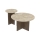 SET 2x konferencijska stolića PURO Ø 40/70 cm orah/bež