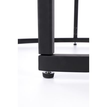 SET 2x Konferencijski stol OREO promjer 43/53 cm crna/orah