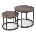 SET 2x Konferencijski stol OREO promjer 43/53 cm crna/orah