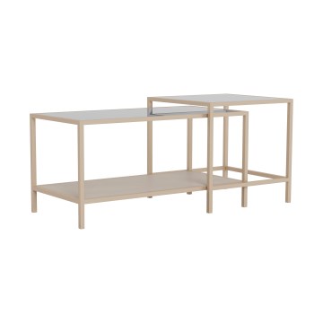 SET 2x Konferencijski stolić SARON 90x50 cm siva/prozirna