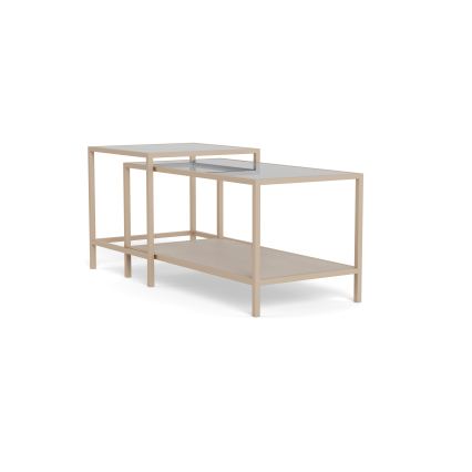 SET 2x Konferencijski stolić SARON 90x50 cm siva/prozirna