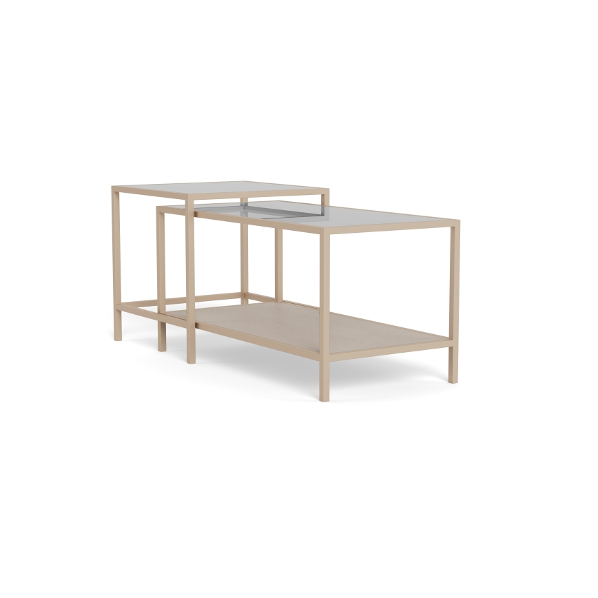SET 2x Konferencijski stolić SARON 90x50 cm siva/prozirna