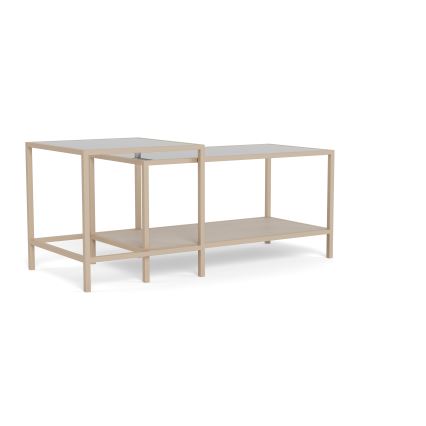 SET 2x Konferencijski stolić SARON 90x50 cm siva/prozirna