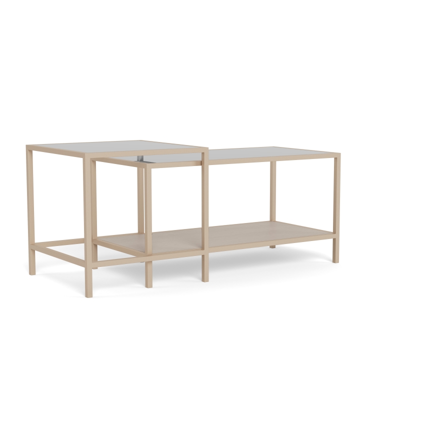 SET 2x Konferencijski stolić SARON 90x50 cm siva/prozirna