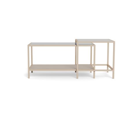 SET 2x Konferencijski stolić SARON 90x50 cm siva/prozirna