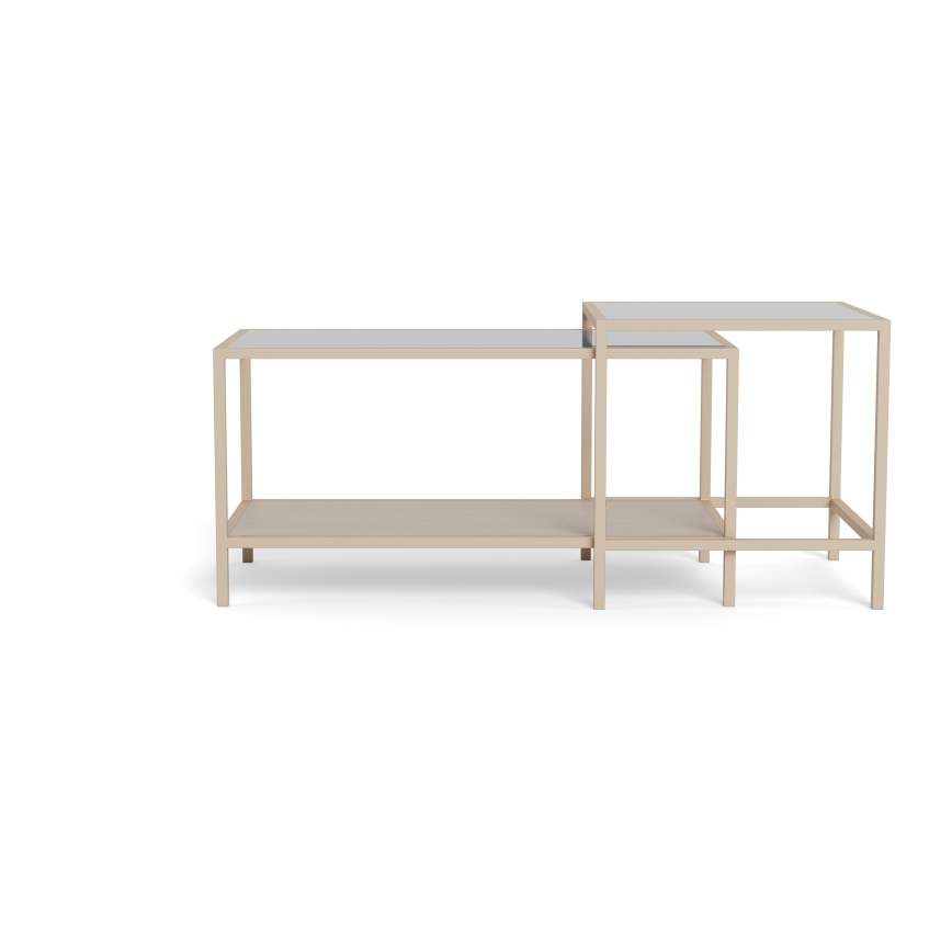 SET 2x Konferencijski stolić SARON 90x50 cm siva/prozirna