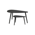 SET 2x konferencijskih stolića SOLE 60/80x30/40 cm crne boje