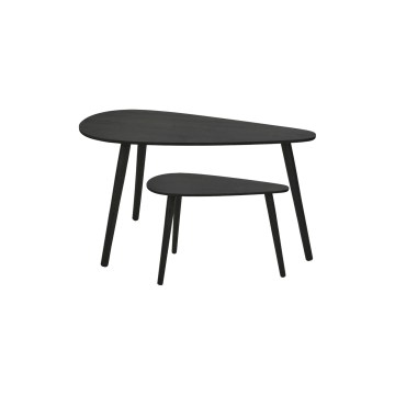 SET 2x konferencijskih stolića SOLE 60/80x30/40 cm crne boje