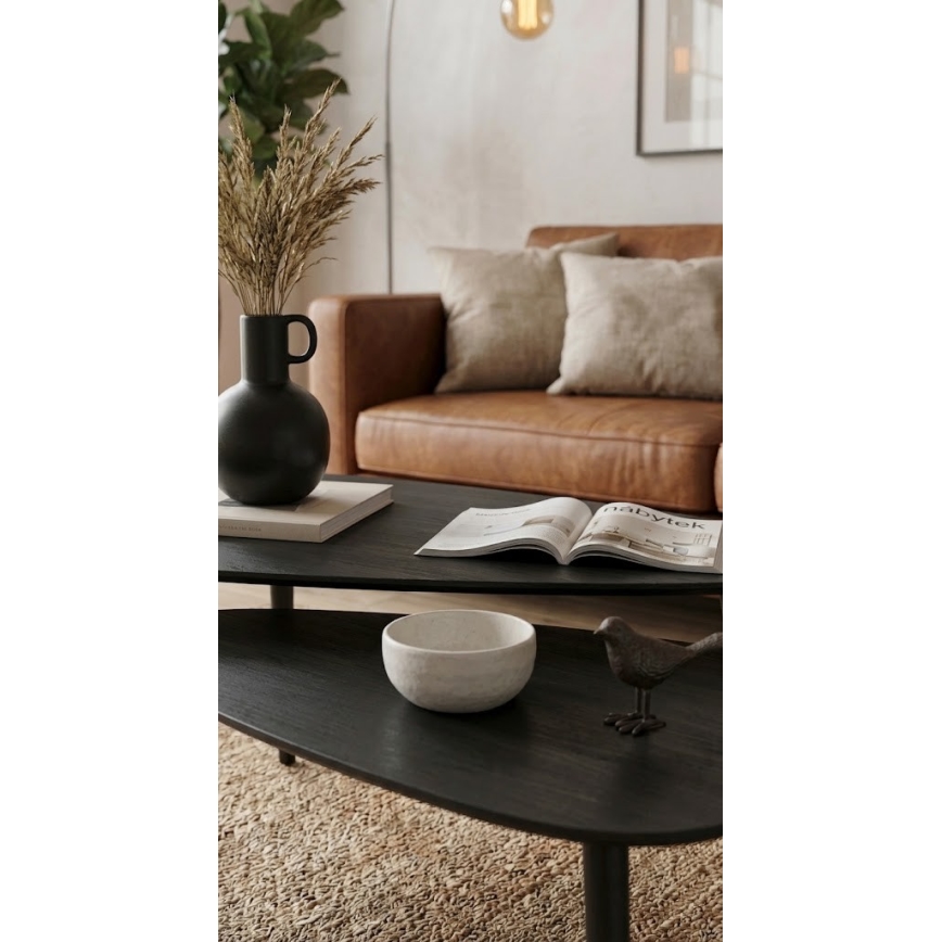 SET 2x konferencijskih stolića SOLE 60/80x30/40 cm crne boje