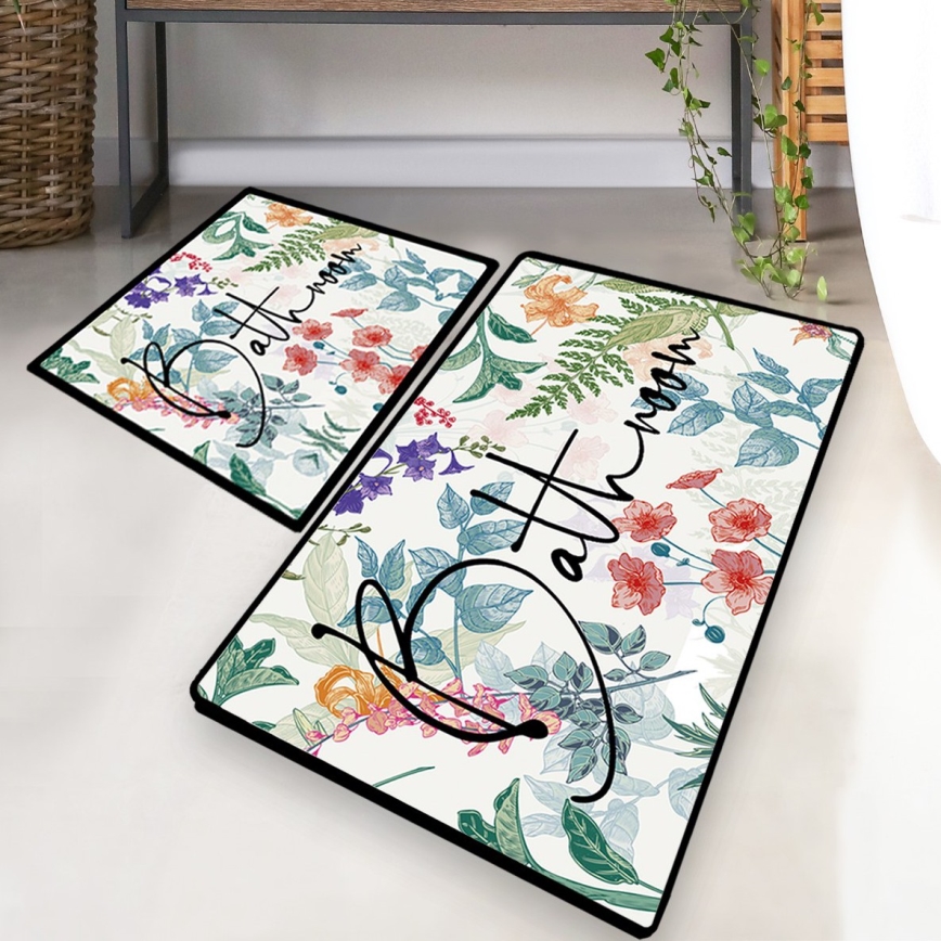 SET 2x Kupaonski tepih 60/100 cm šarena