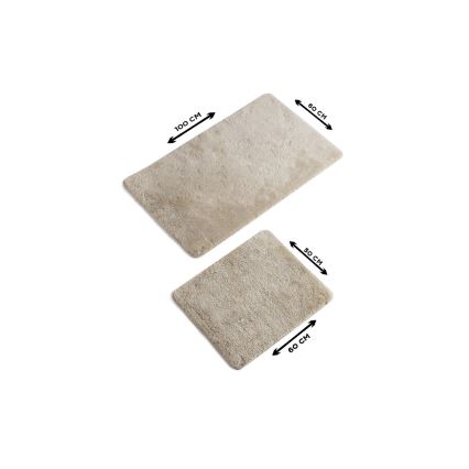 SET 2x Kupaonski tepih 60/100 cm bež