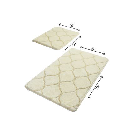SET 2x Kupaonski tepih INFINITY 60/100 cm bež