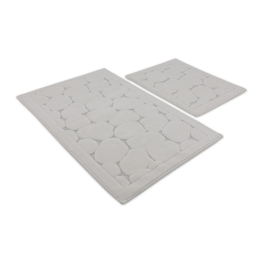 SET 2x Kupaonski tepih LINO 60/100 cm krem boje