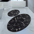 SET 2x Kupaonski tepih MARBLE 50x60/60x100 cm crni