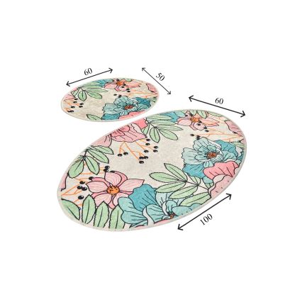 SET 2x Kupaonski tepih SPRING 60/100 cm šareni