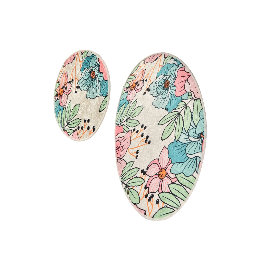 SET 2x Kupaonski tepih SPRING 60/100 cm šareni