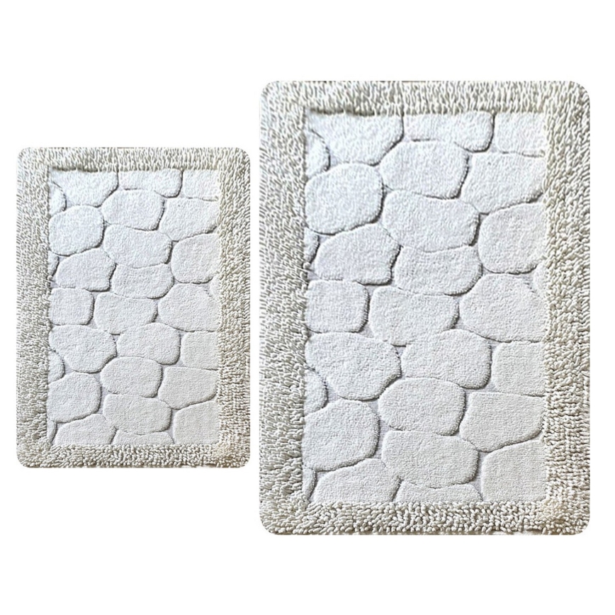 SET 2x Kupaonski tepih STONE 60/100 cm bijela