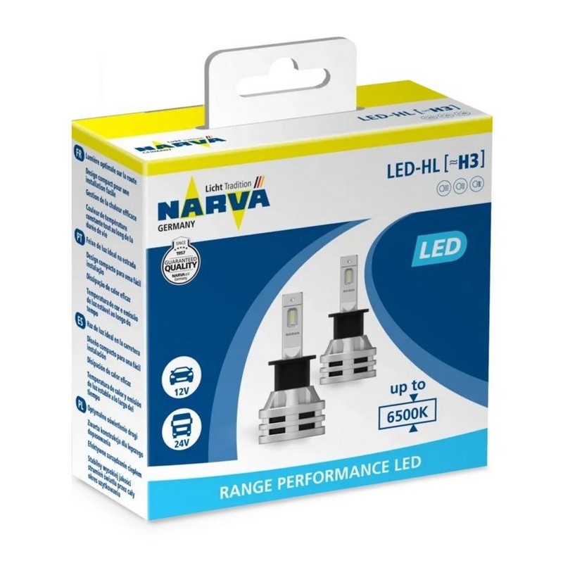 SET 2x LED Auto žarulja H3 PK22s/19W/12V 6500K - Narva 18058RPNVAX2