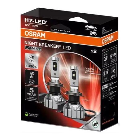 SET 2x LED Auto žarulja NIGHT BREAKER H7 PX26d/16W/12V 6000K - Osram