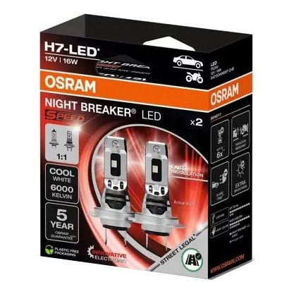 SET 2x LED Auto žarulja NIGHT BREAKER H7 PX26d/16W/12V 6000K - Osram