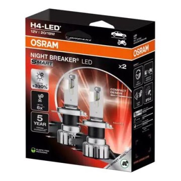 SET 2x LED autožarulja NIGHT BREAKER H4 P43t/20/19W/12V - Osram