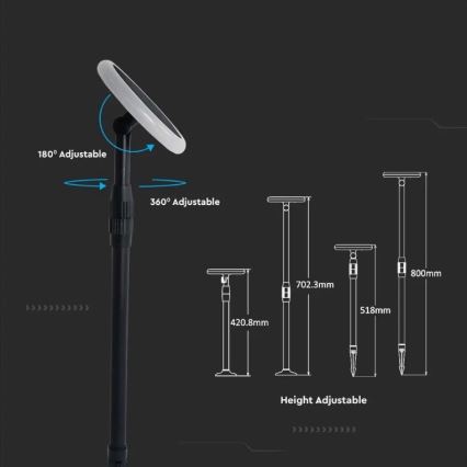 SET 2x LED Podesiva solarna lampa GARDEN LED/3W/5V 42-80 cm 3000K IP65