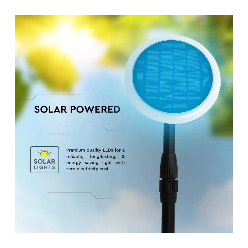 SET 2x LED Podesiva solarna lampa GARDEN LED/3W/5V 42-80 cm 4000K IP65 1000 mAh