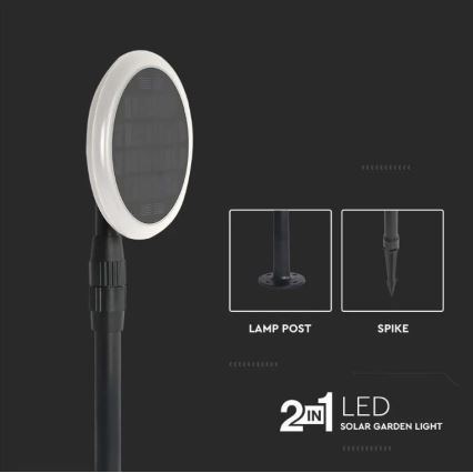 SET 2x LED Podesiva solarna lampa GARDEN LED/3W/5V 42-80 cm 4000K IP65 1000 mAh