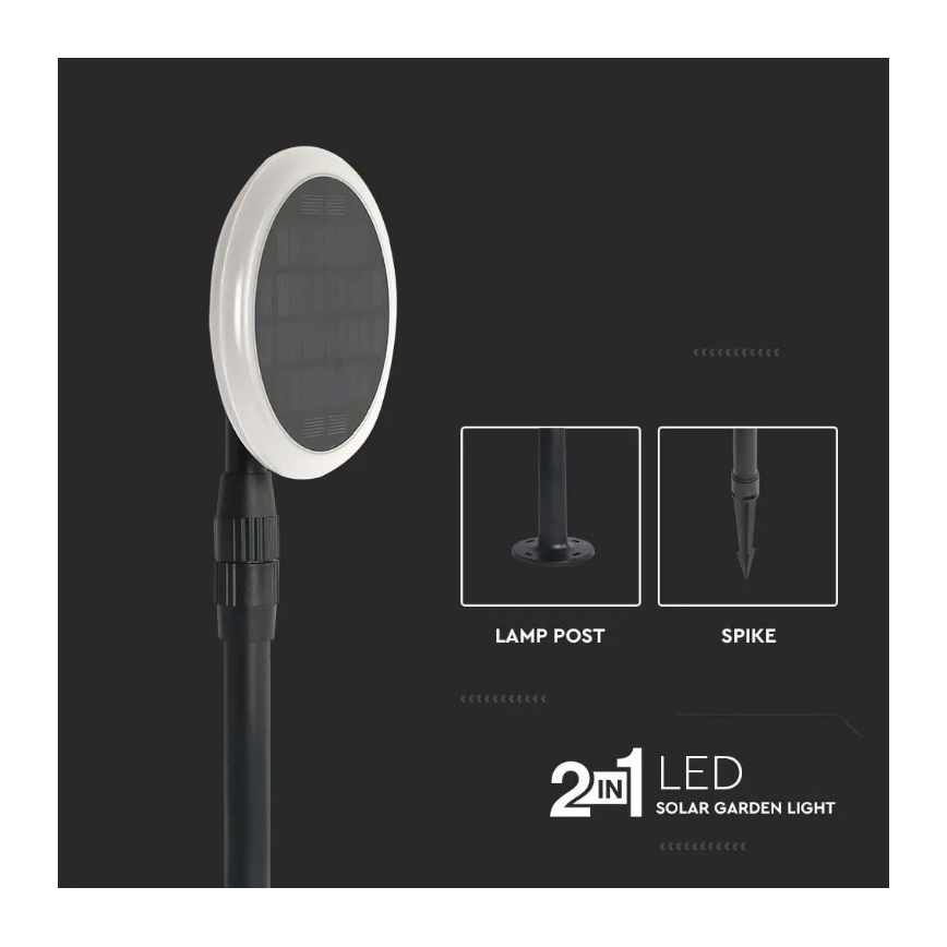 SET 2x LED Podesiva solarna lampa GARDEN LED/3W/5V 42-80 cm 4000K IP65 1000 mAh