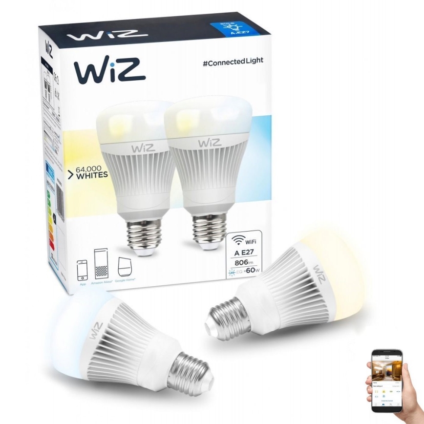 SET 2x LED Prigušiva žarulja E27/11,5W/230V 2700-6500K Wi-Fi - WiZ