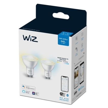 SET 2x LED Prigušiva žarulja PAR16 GU10/4,7W/230V 2700-6500K CRI 90 Wi-Fi - WiZ