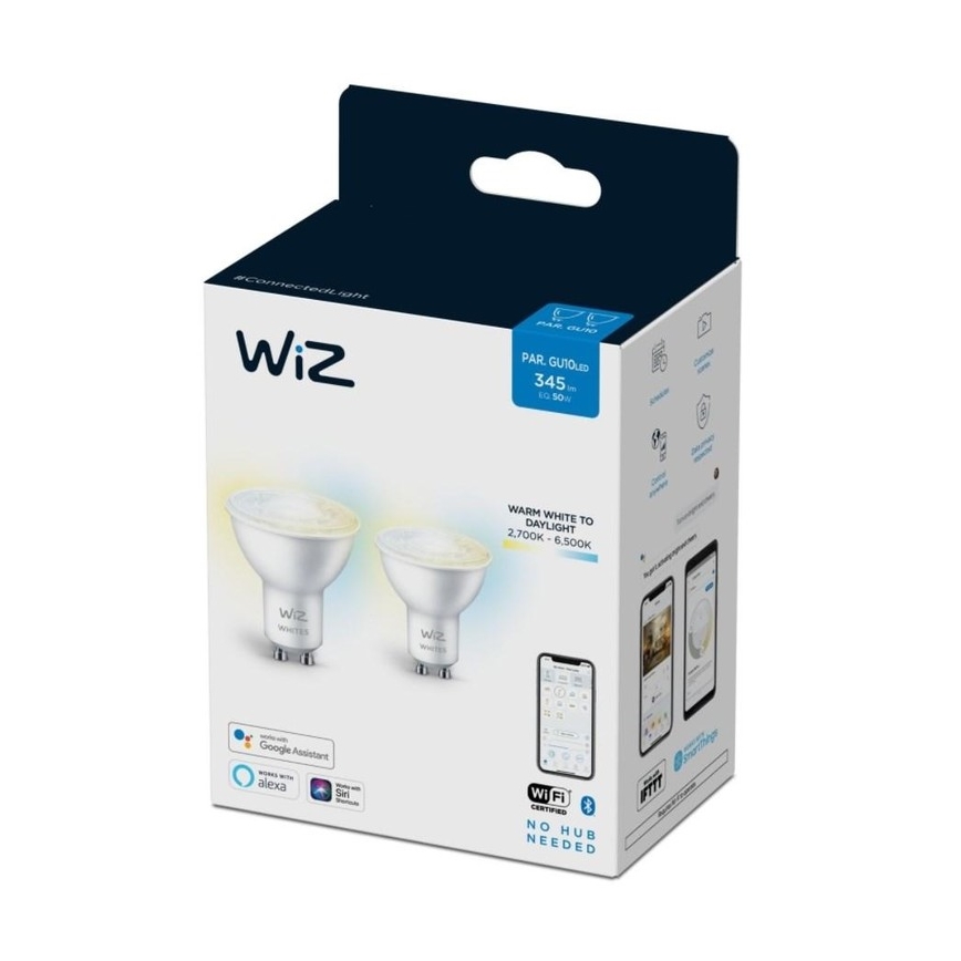 SET 2x LED Prigušiva žarulja PAR16 GU10/4,7W/230V 2700-6500K CRI 90 Wi-Fi - WiZ