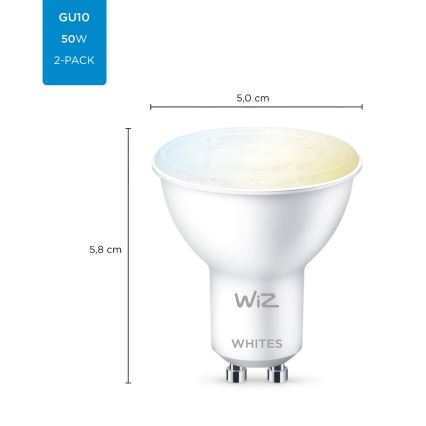 SET 2x LED Prigušiva žarulja PAR16 GU10/4,7W/230V 2700-6500K CRI 90 Wi-Fi - WiZ