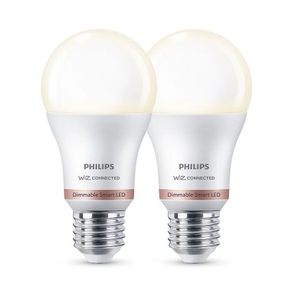SET 2x LED Prigušiva žarulja Philips A60 E27/8W/230V Wi-Fi