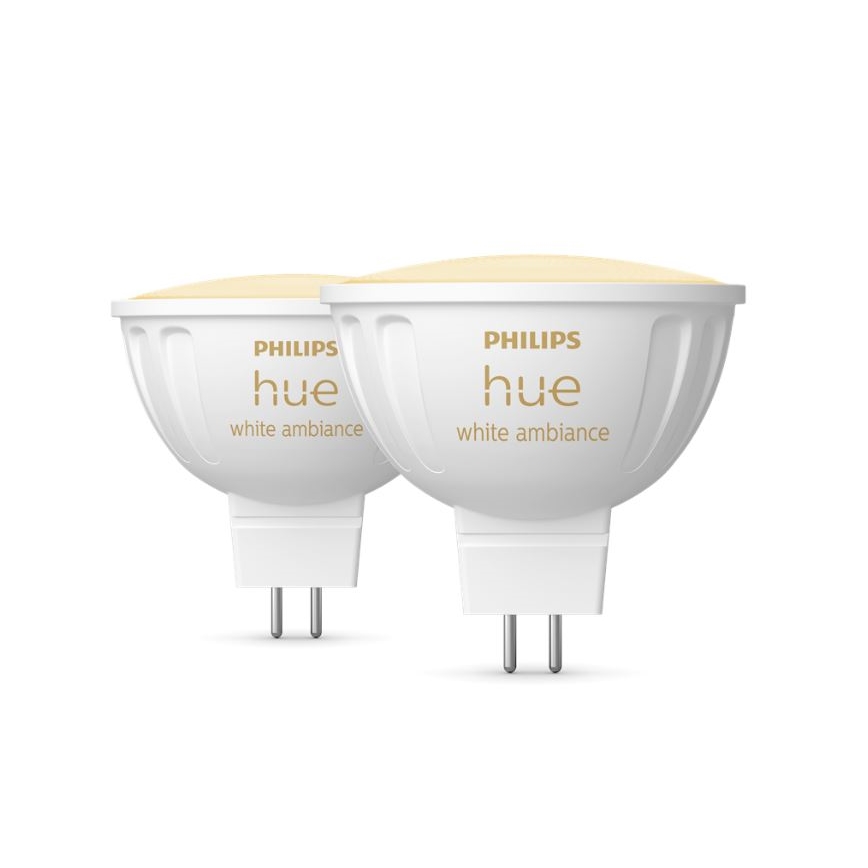 SET 2x LED Prigušiva žarulja Philips Hue White Ambiance GU5,3/MR16/5,1W/12V 2200-6500K