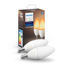 SET 2x LED Prigušiva žarulja Philips Hue WHITE AMBIANCE B39 E14/4W/230V 2200K - 6500K